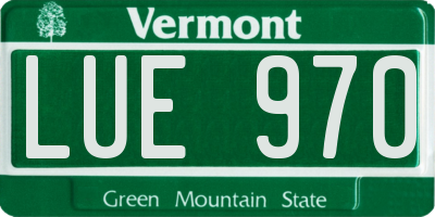 VT license plate LUE970
