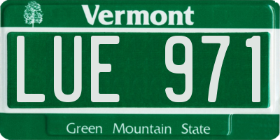 VT license plate LUE971