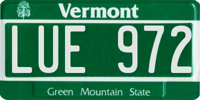 VT license plate LUE972