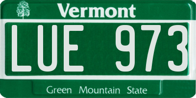 VT license plate LUE973