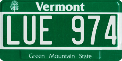 VT license plate LUE974