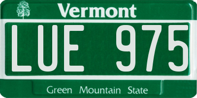 VT license plate LUE975