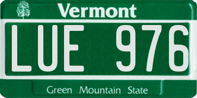 VT license plate LUE976