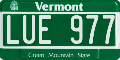 VT license plate LUE977