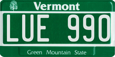 VT license plate LUE990