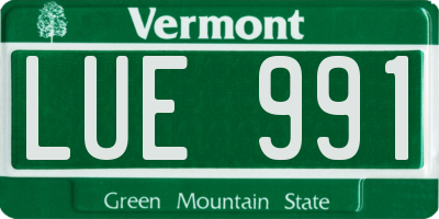 VT license plate LUE991