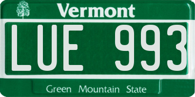 VT license plate LUE993