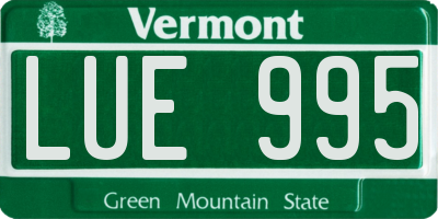 VT license plate LUE995