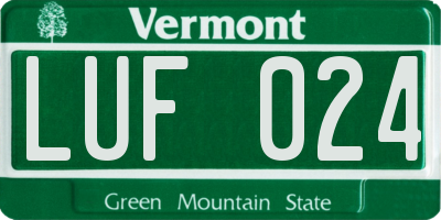 VT license plate LUF024
