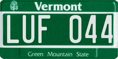 VT license plate LUF044