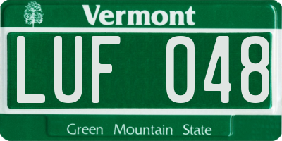VT license plate LUF048