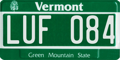 VT license plate LUF084