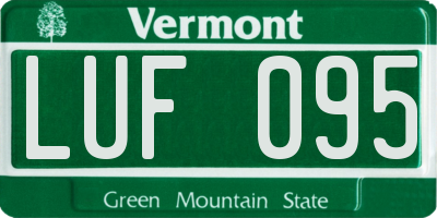 VT license plate LUF095