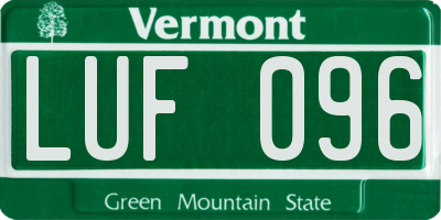 VT license plate LUF096