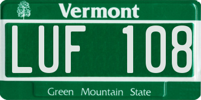 VT license plate LUF108