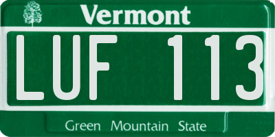 VT license plate LUF113