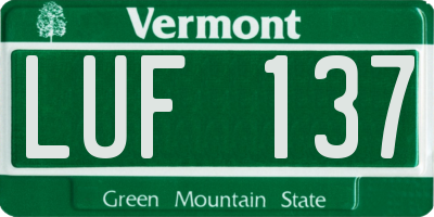 VT license plate LUF137