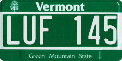 VT license plate LUF145