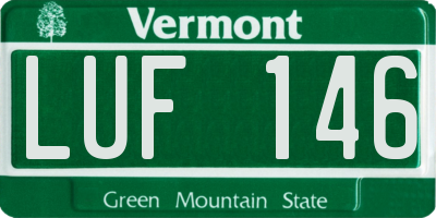 VT license plate LUF146