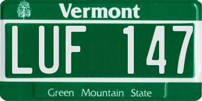 VT license plate LUF147
