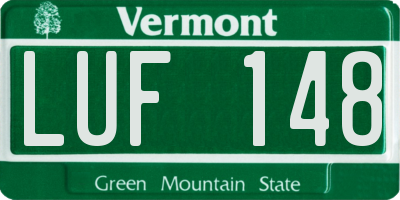 VT license plate LUF148