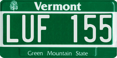 VT license plate LUF155