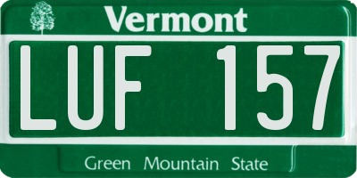 VT license plate LUF157