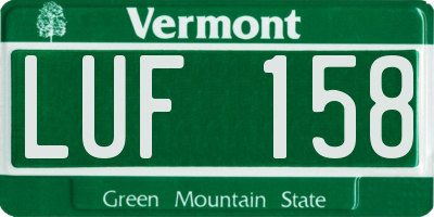 VT license plate LUF158