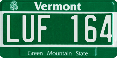 VT license plate LUF164