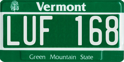 VT license plate LUF168