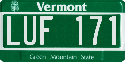 VT license plate LUF171