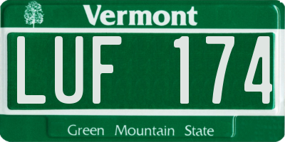 VT license plate LUF174