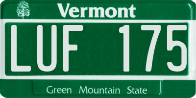 VT license plate LUF175