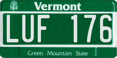 VT license plate LUF176