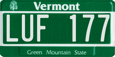 VT license plate LUF177