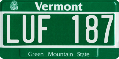 VT license plate LUF187