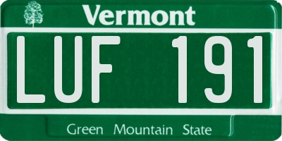 VT license plate LUF191