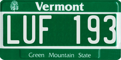 VT license plate LUF193
