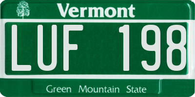 VT license plate LUF198