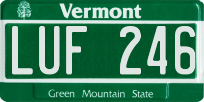 VT license plate LUF246