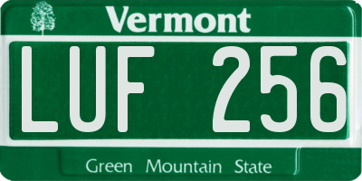 VT license plate LUF256