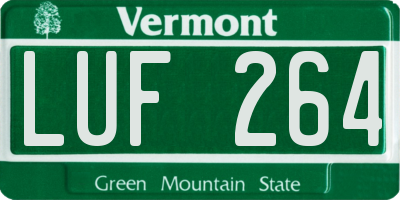 VT license plate LUF264