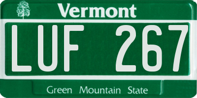 VT license plate LUF267