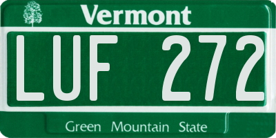 VT license plate LUF272