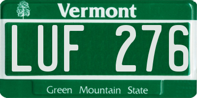 VT license plate LUF276