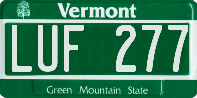 VT license plate LUF277