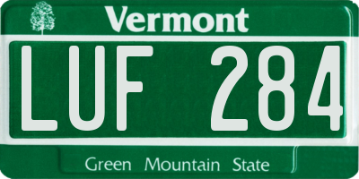VT license plate LUF284