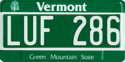 VT license plate LUF286