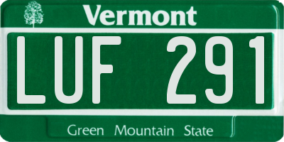 VT license plate LUF291