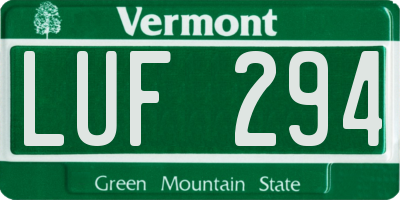 VT license plate LUF294